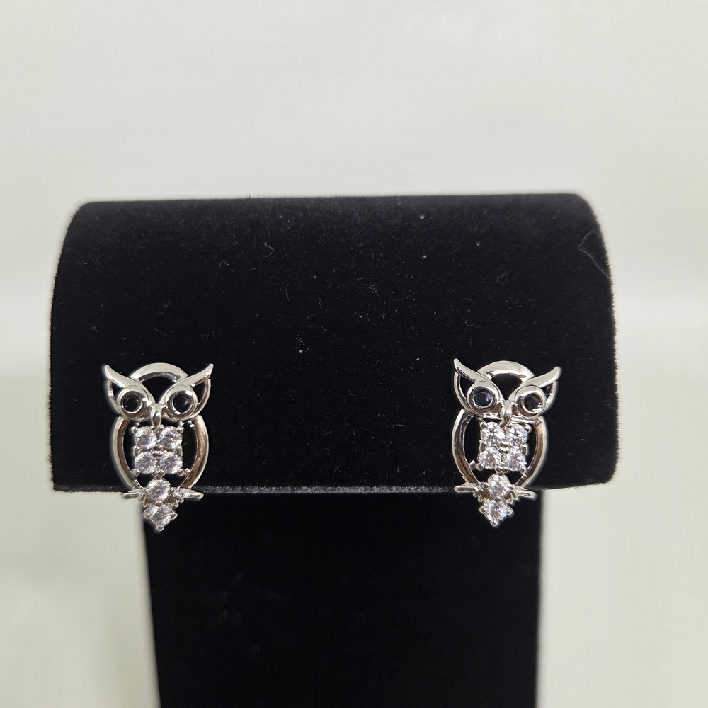 Chic Silver Owl Earrings